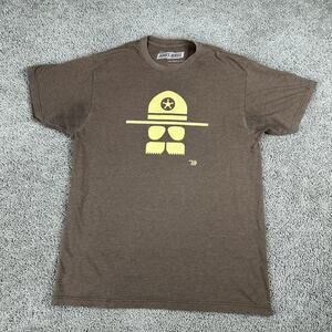Ames Bros Shirt Mens Large Heather Brown Sheriff Hat Mustache Graphic Tee Soft